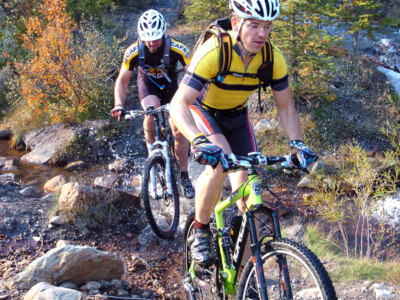 2 Mountain Bikers Riding