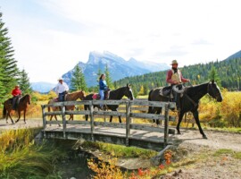 Ride near the Cave and Basin hot springs